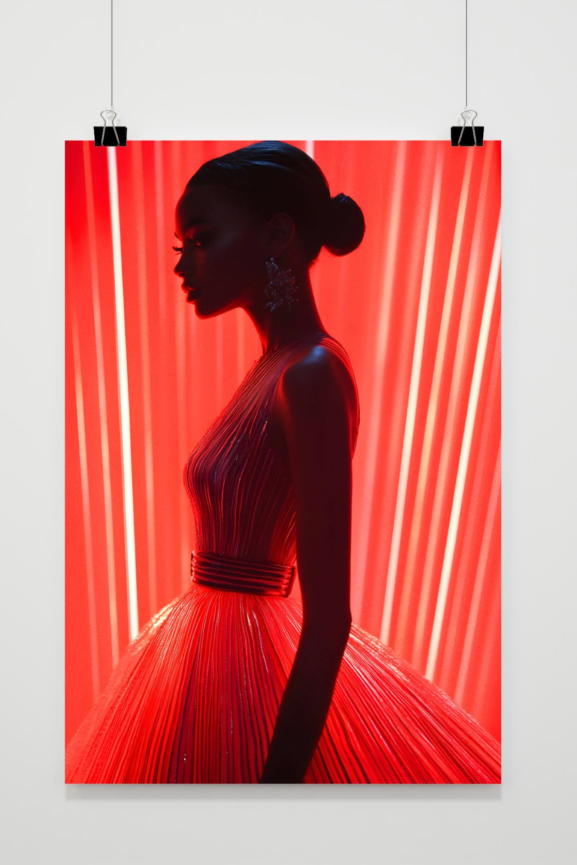 Póster Mujer Roja de 25 Artstreet