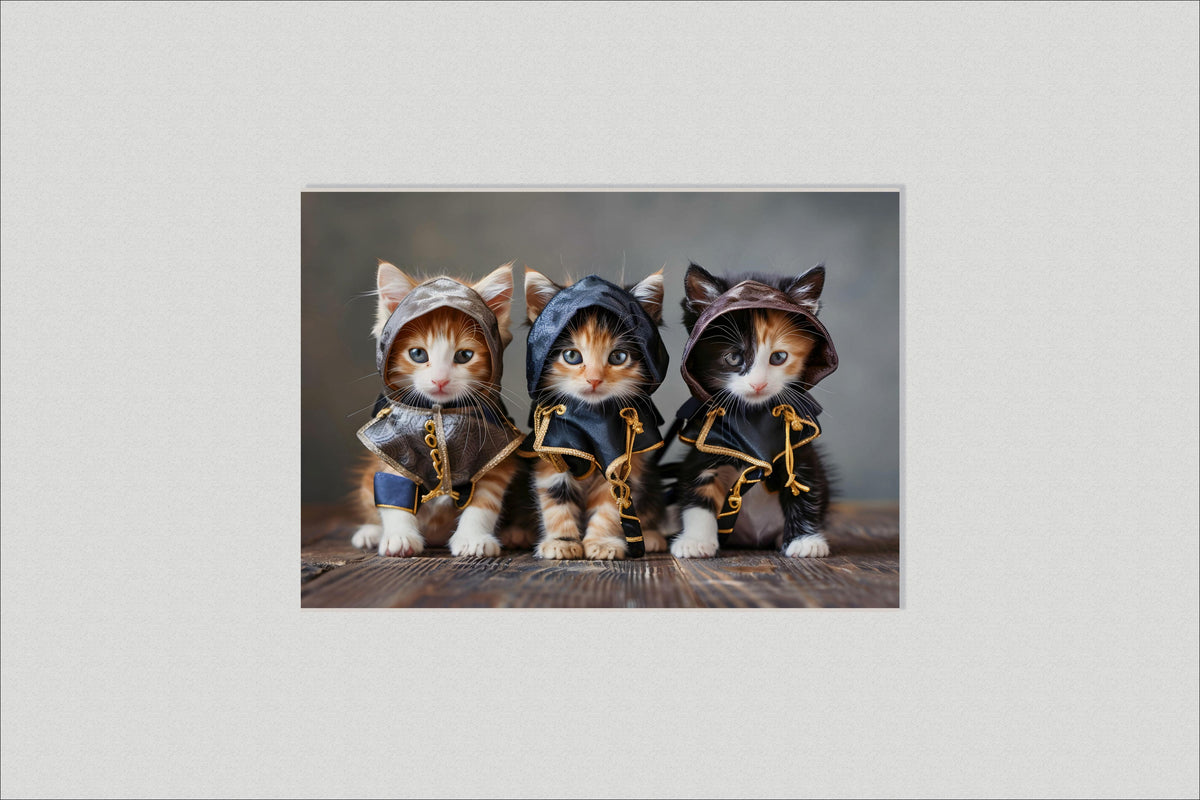 Chatons Samouraïs dans un intérieur