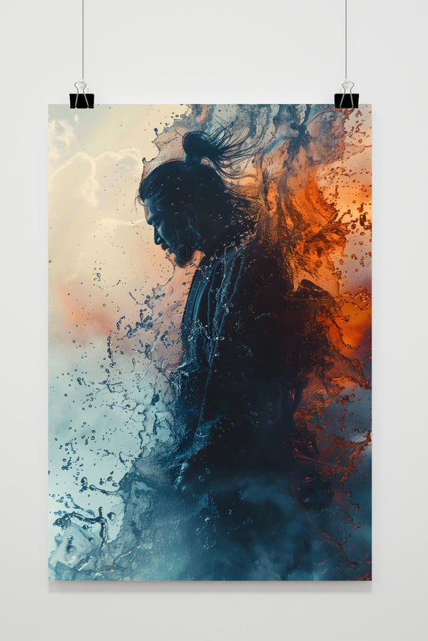 Samurai Wasserspritzer Poster