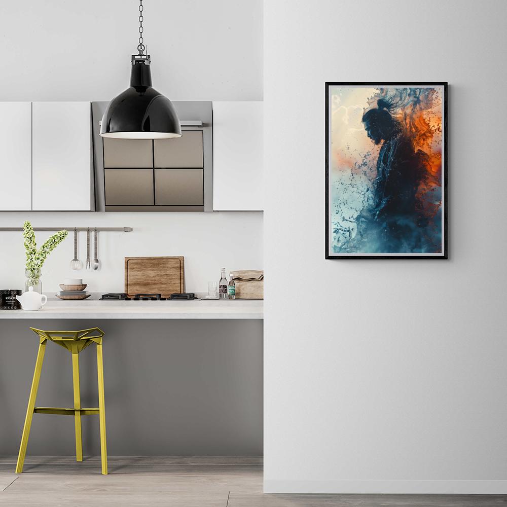 Samouraï Éclaboussure d'Eau dans un intérieur
