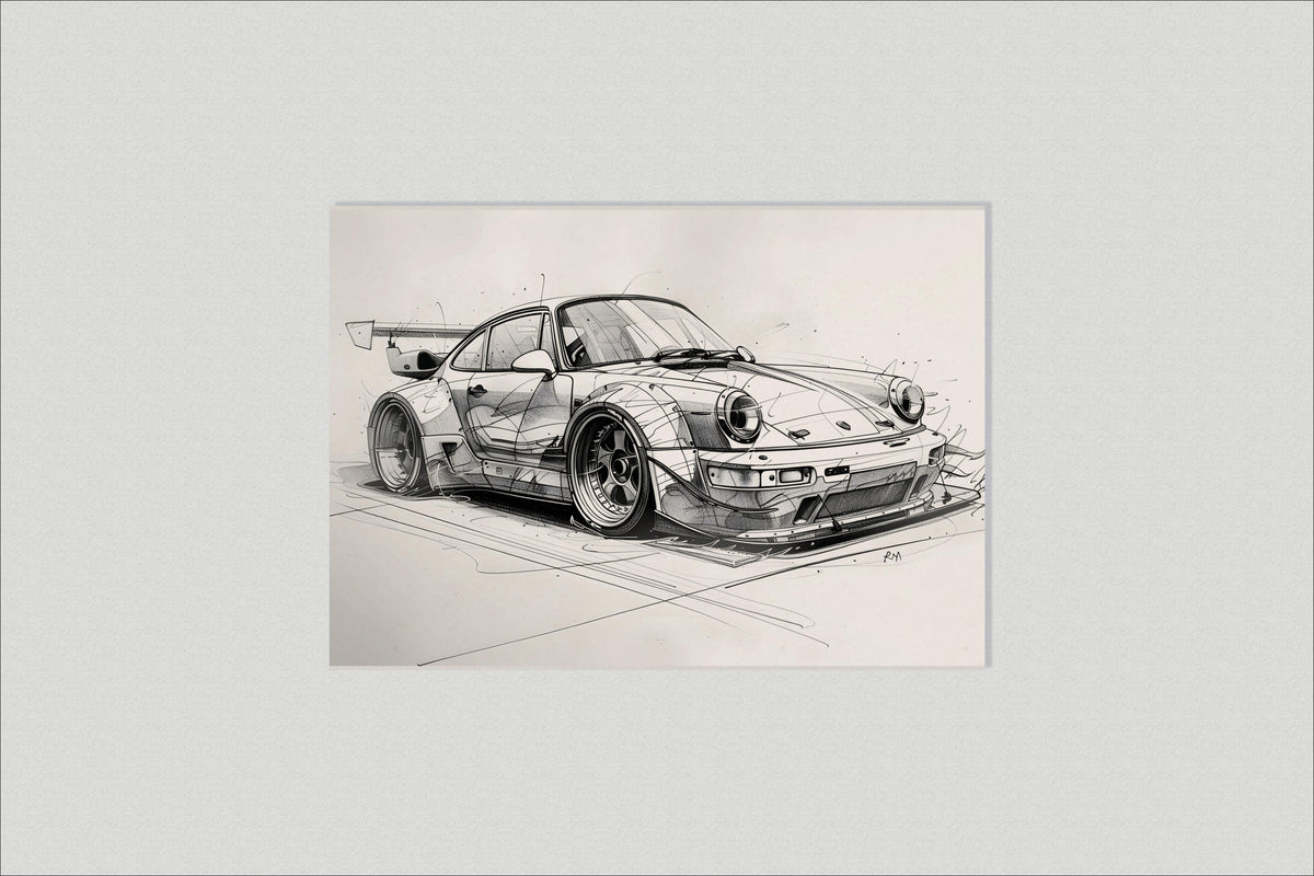 Porsche 911 dans un intérieur