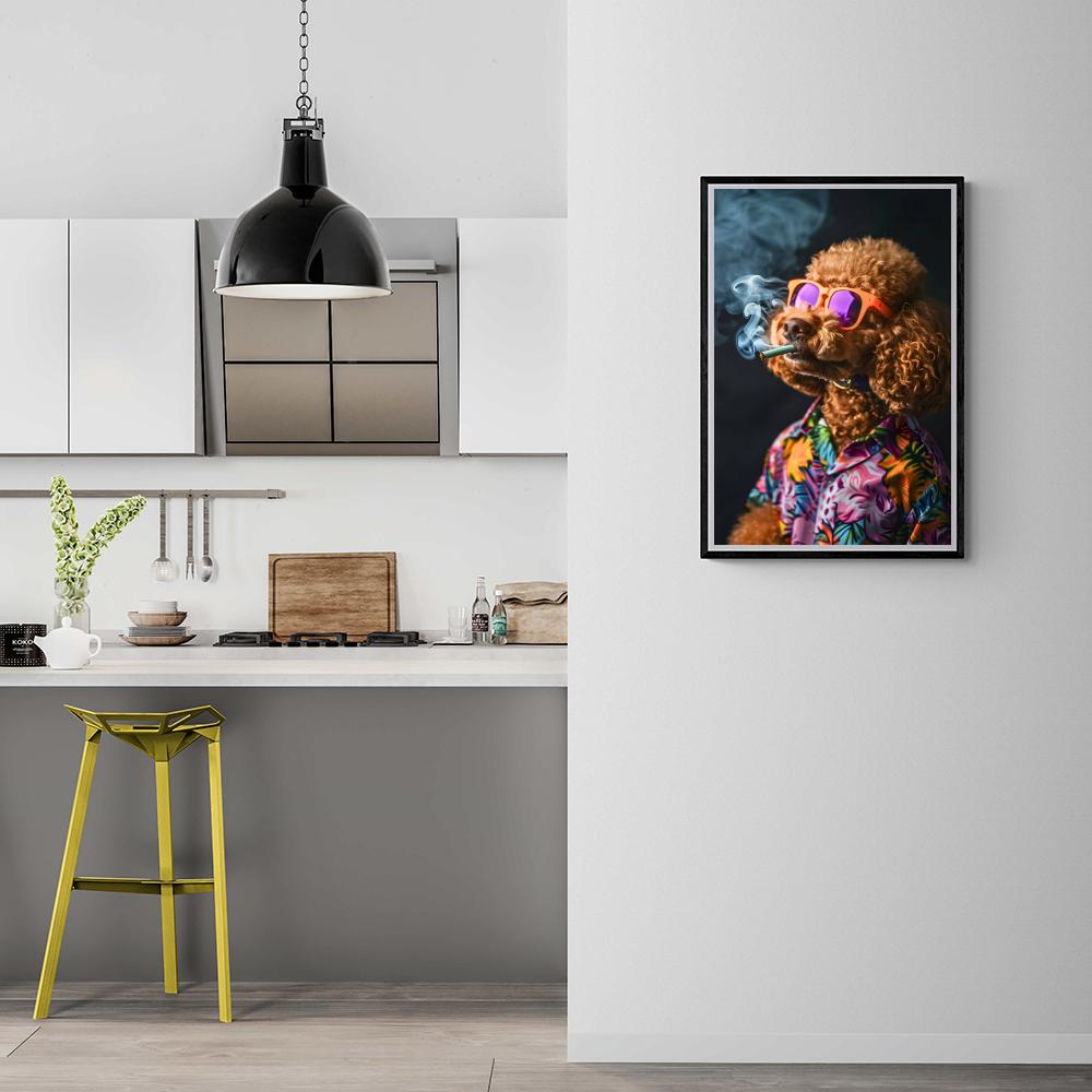 Chien Fumeur dans un intérieur