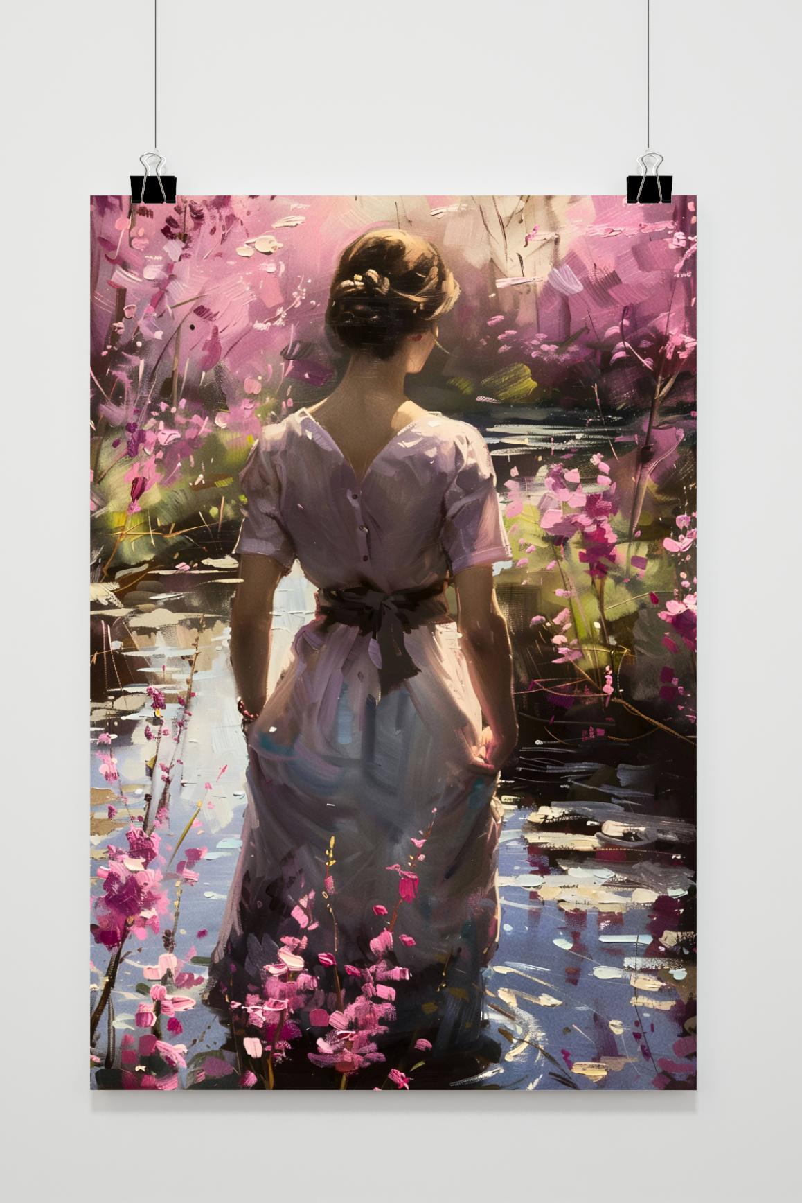Affiche Femme Fleurs des Marais de 25 Artstreet