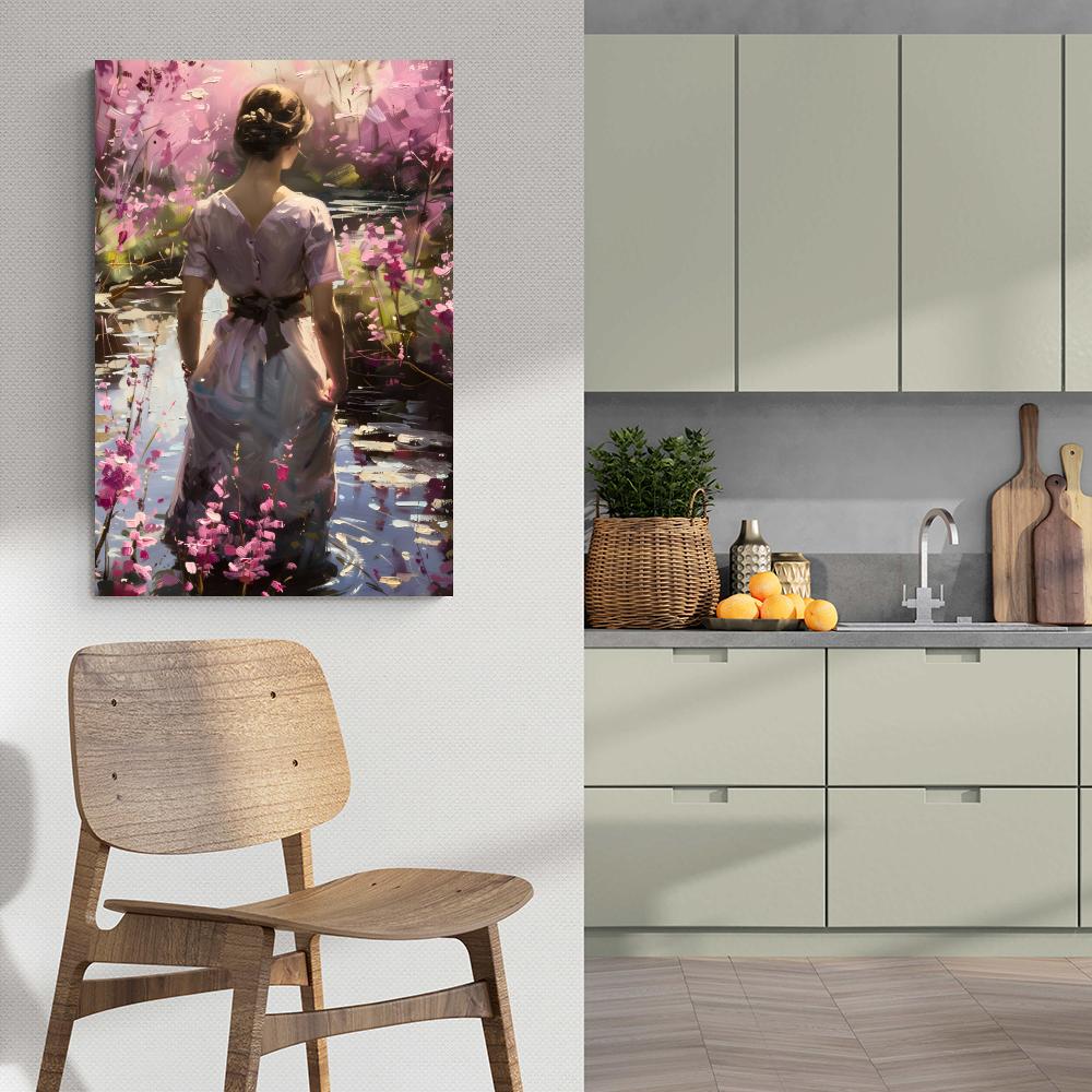 Femme Fleurs des Marais dans un intérieur