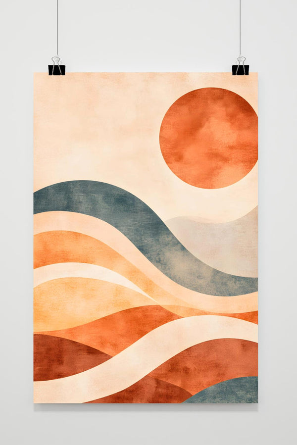 Abstracte Golf poster