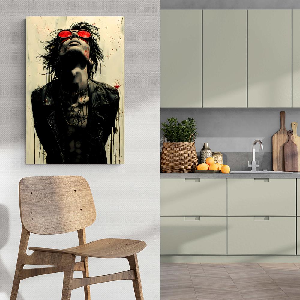 Homme aux Lunettes de Soleil dans un intérieur