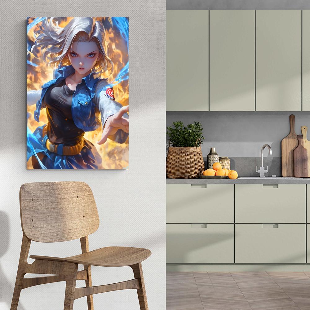 Dragon Ball Z Android 18 en un interior