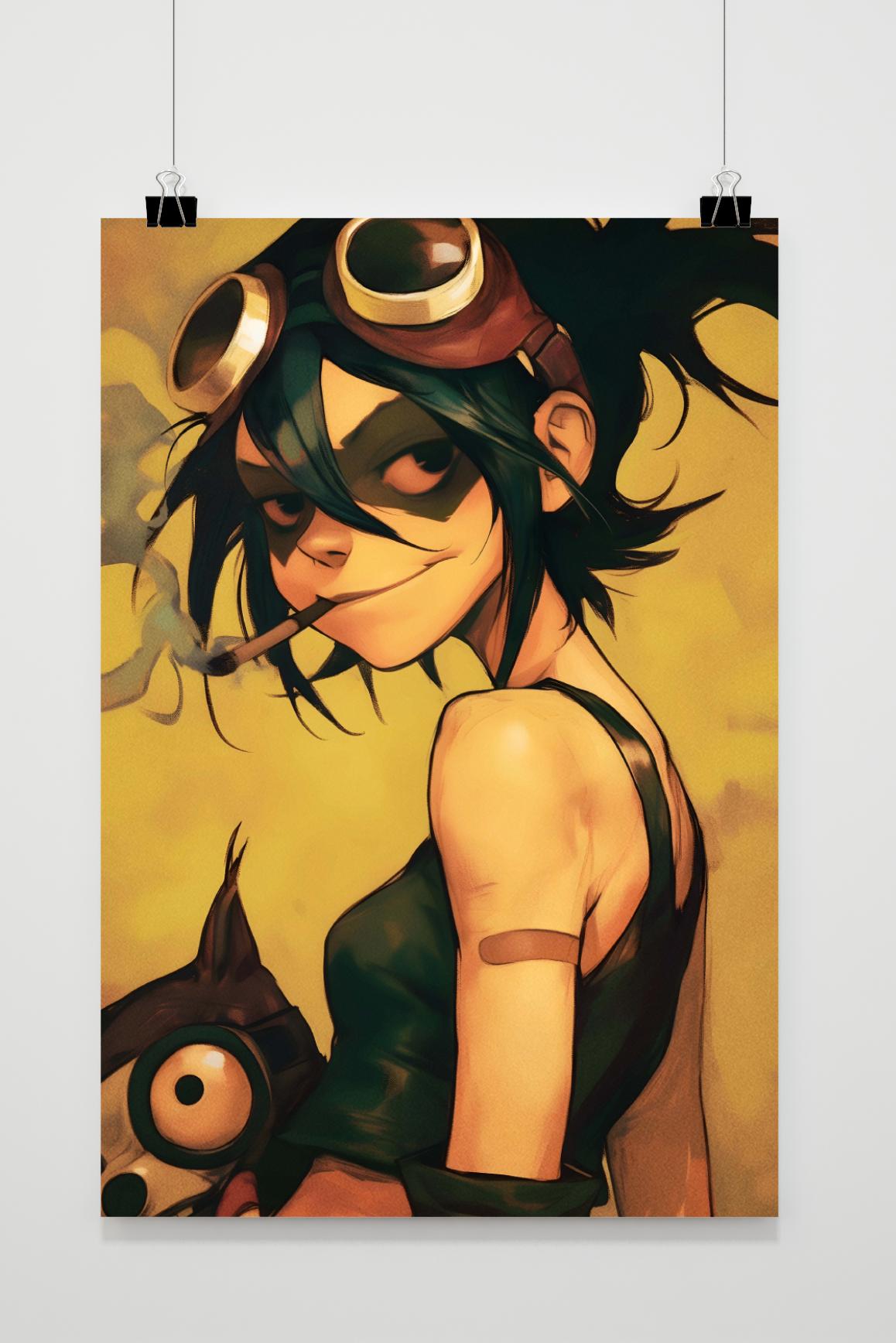 Affiche Fille Punk Cigarette de 25 Artstreet