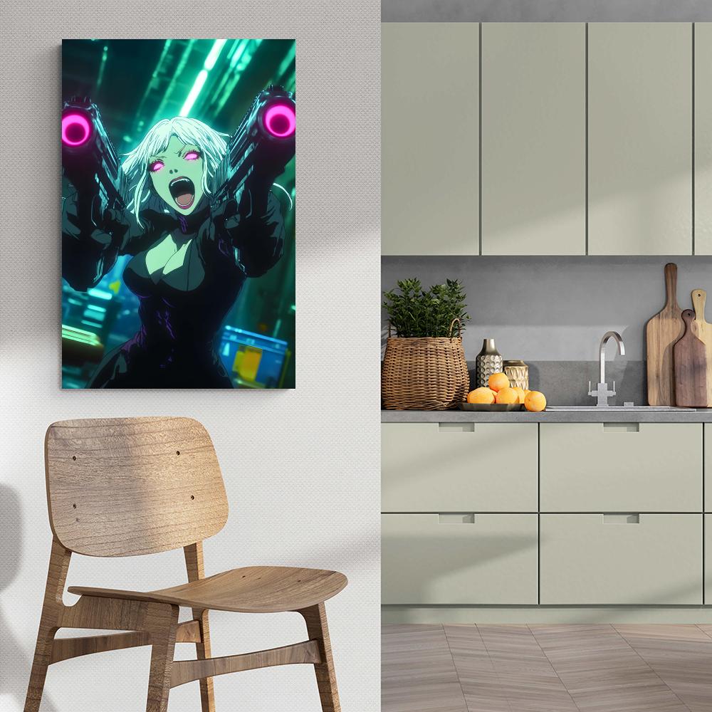 Blaster Anime dans un intérieur
