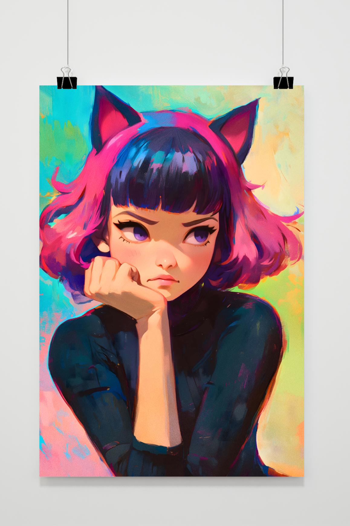 Affiche Fille Renard de 25 Artstreet