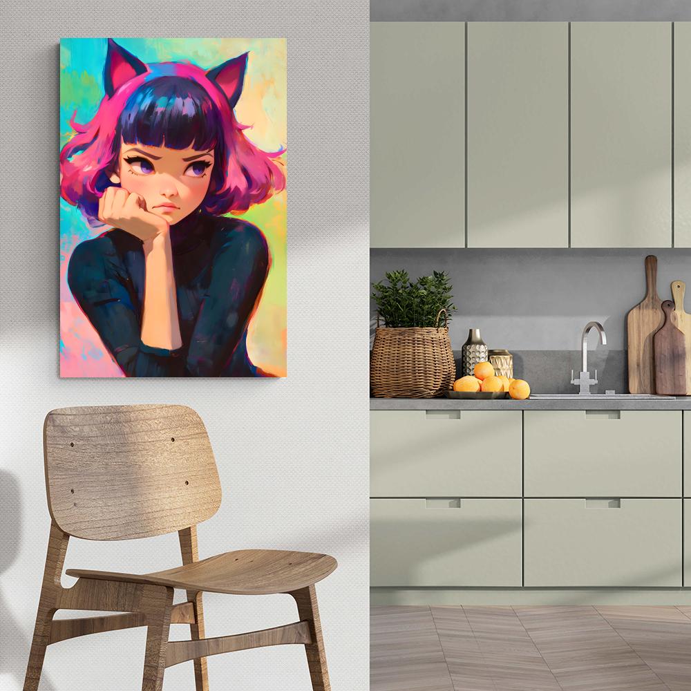 Fille Renard dans un intérieur