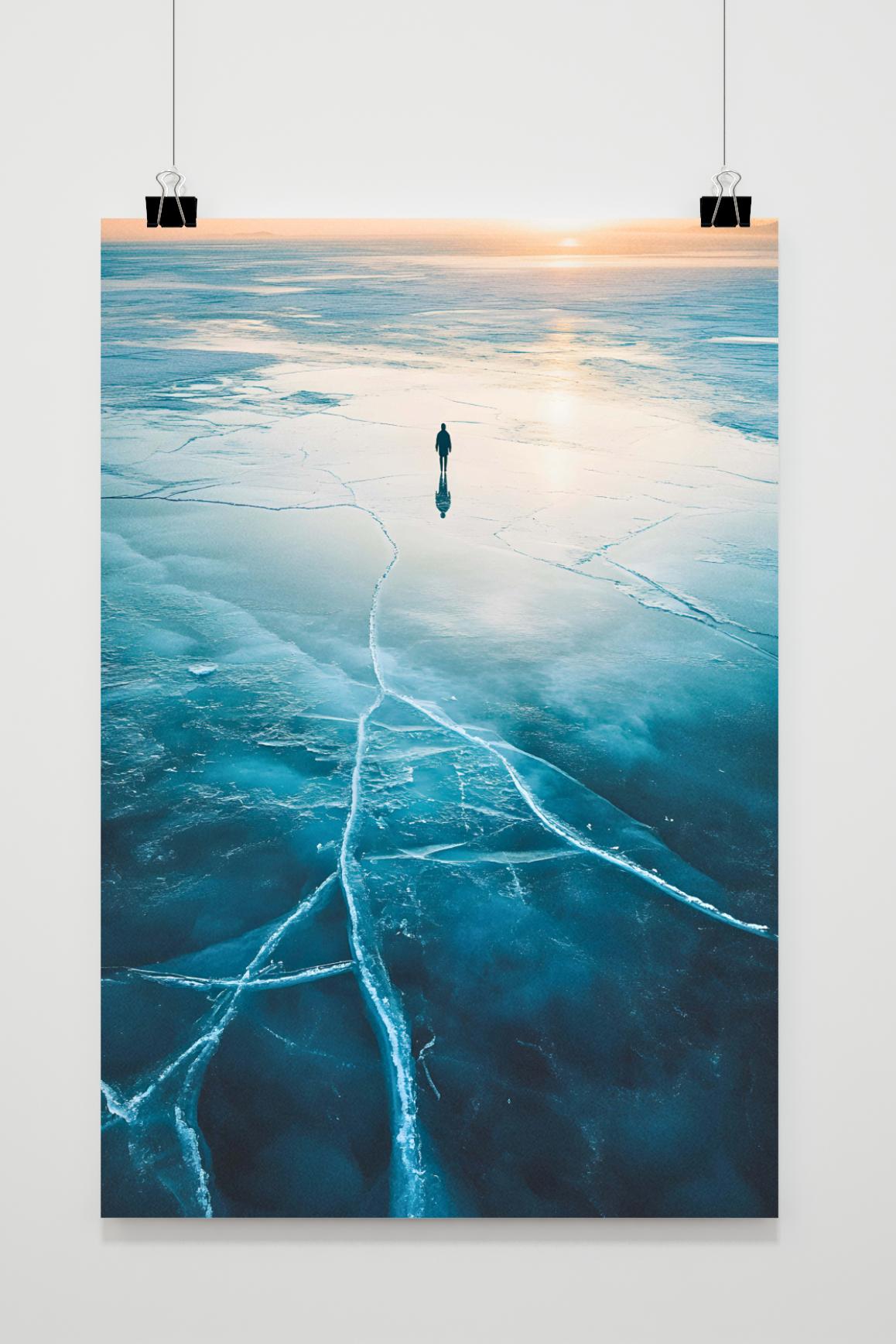 Póster Hombre entre Hielo Agrietado de 25 Artstreet