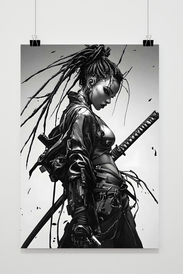 Mädchen-Dreadlock-Kriegerin Poster