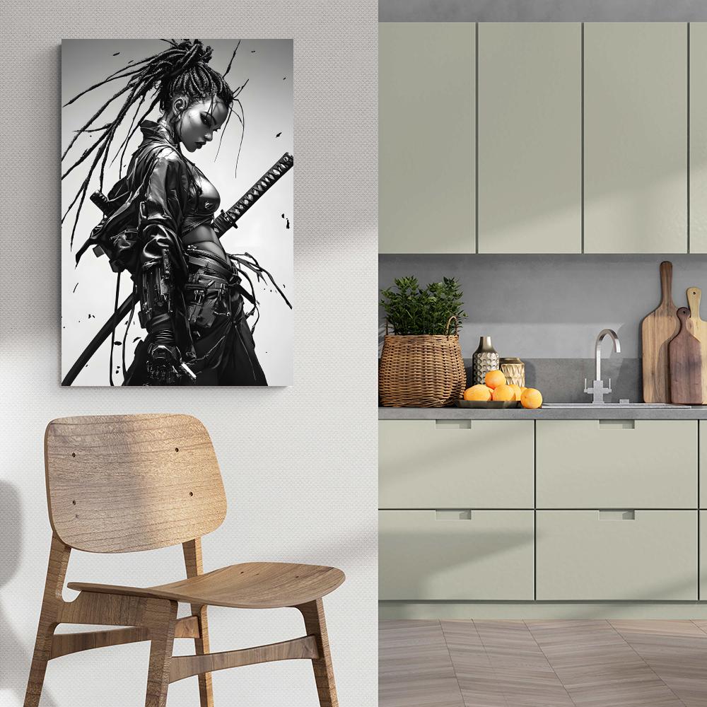 Fille aux Dreadlocks Guerrière dans un intérieur