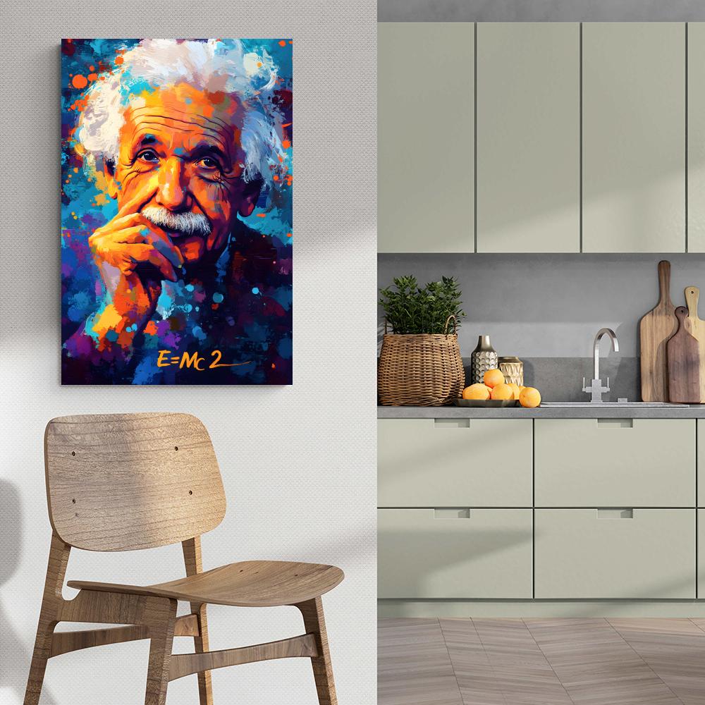 Albert Einstein dans un intérieur