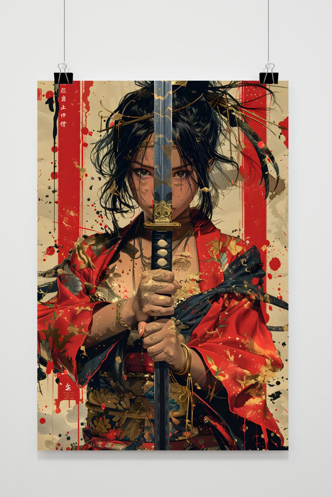 Affiche Samouraï Féminine de 25 Artstreet