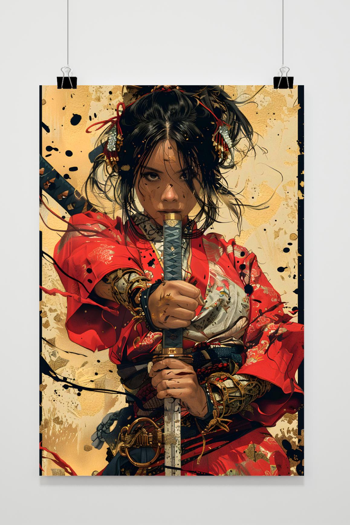 Affiche Samouraï Fille de 25 Artstreet