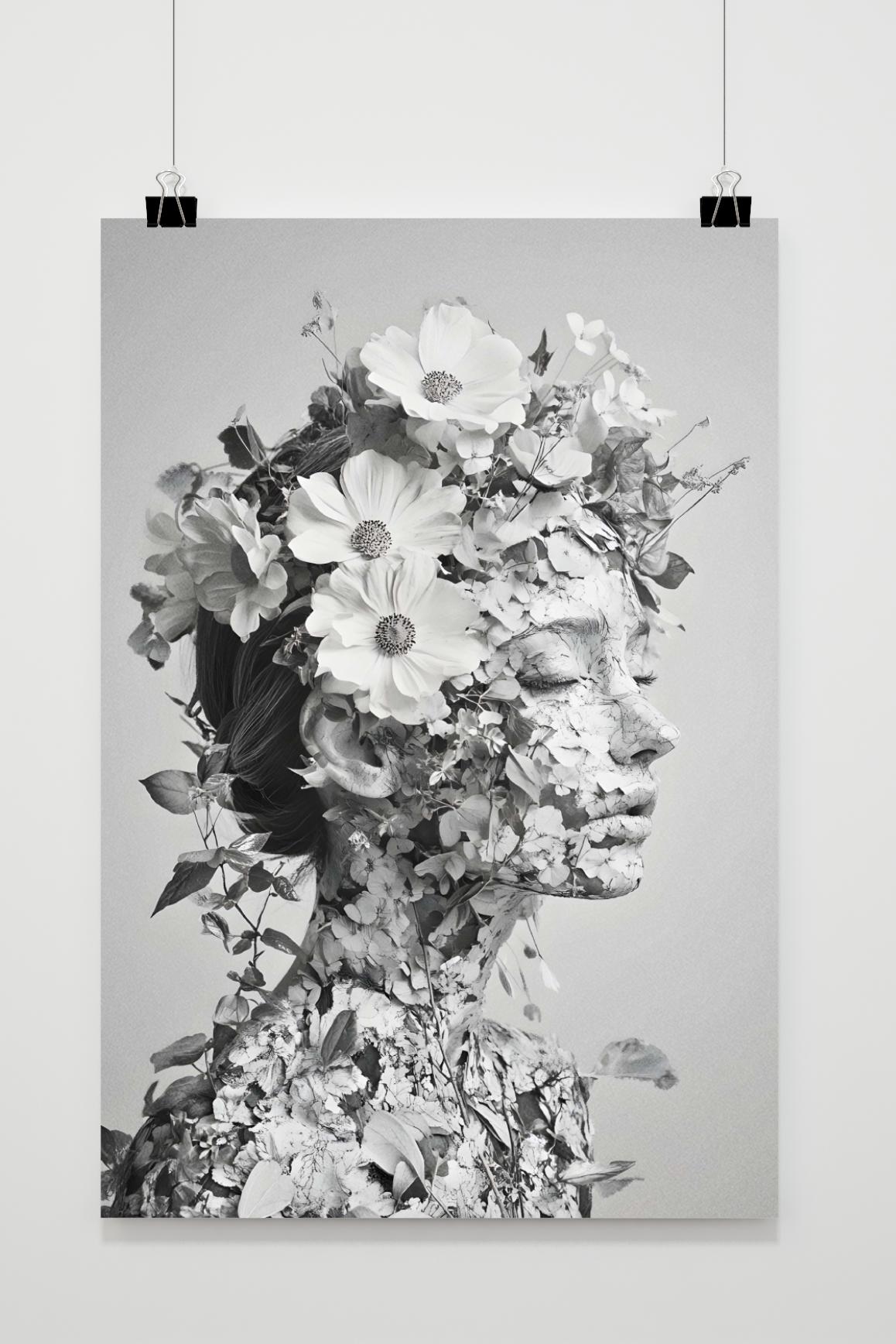 Affiche Fleur Fille de 25 Artstreet