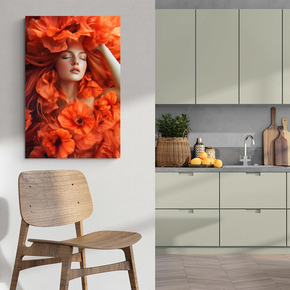 Fleur Fille Orange dans un intérieur
