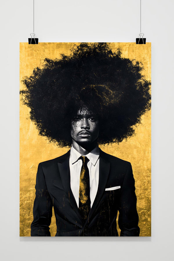 Afro Goldfarben Poster