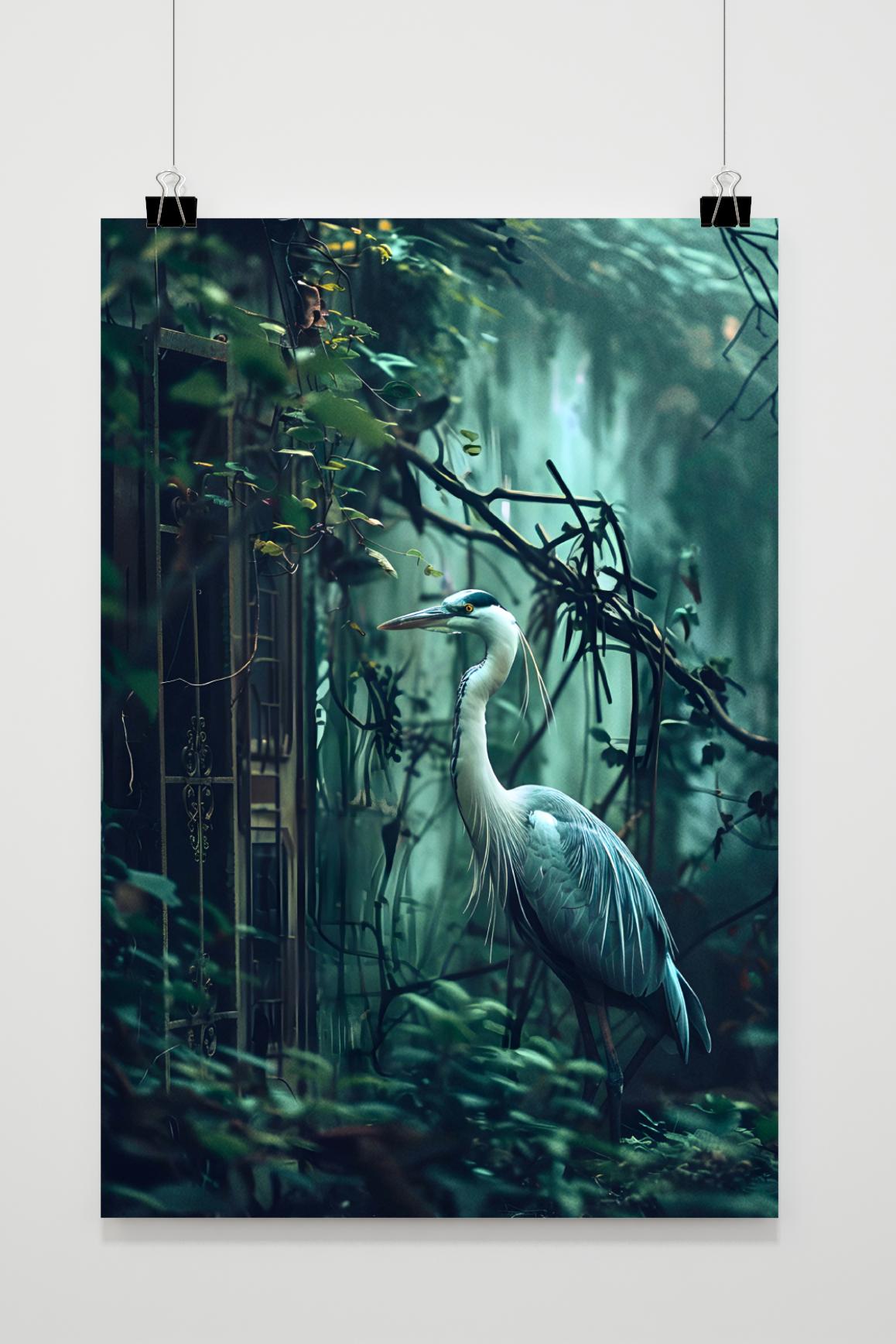 Affiche Héron Oiseau de 25 Artstreet