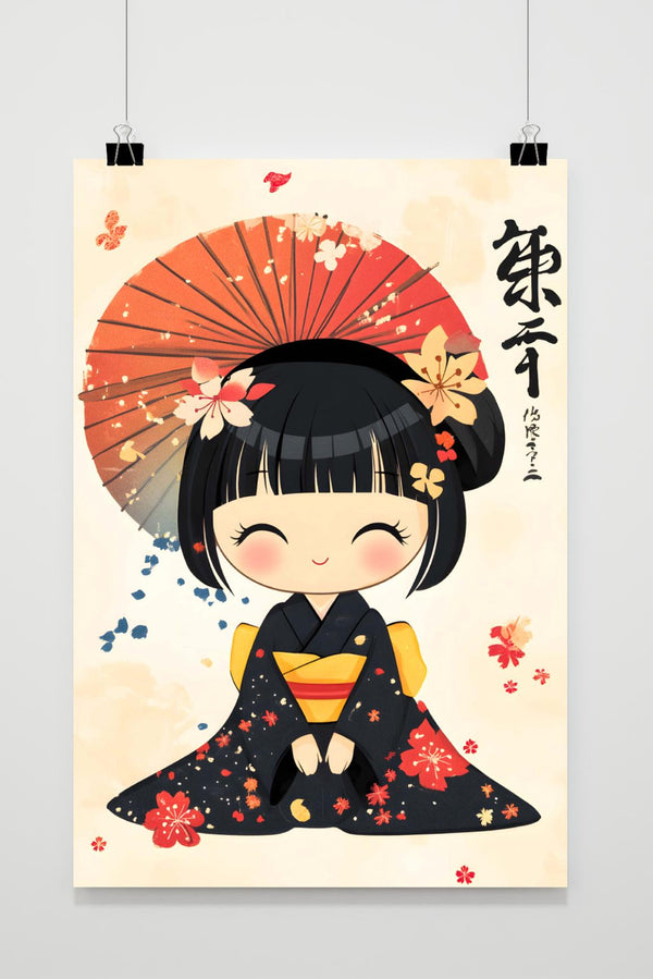 Affiche Jeune fille japonaise