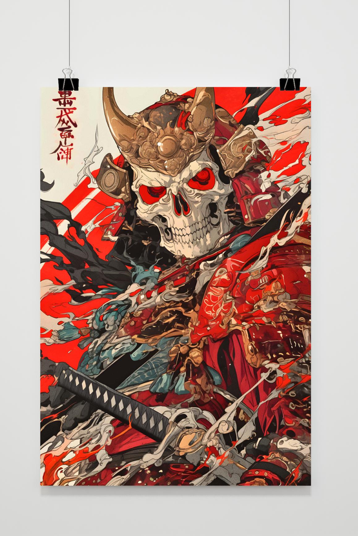 Affiche Crâne Samouraï de 25 Artstreet