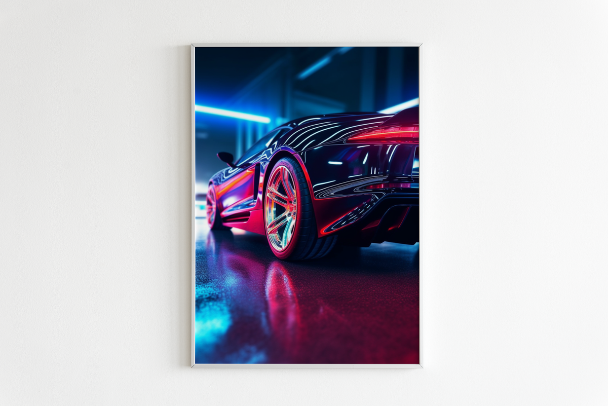 Neon Sportscar en un interior