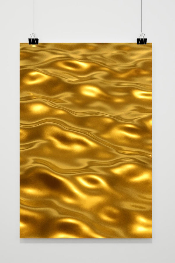 Gold Liquid Wave Poster