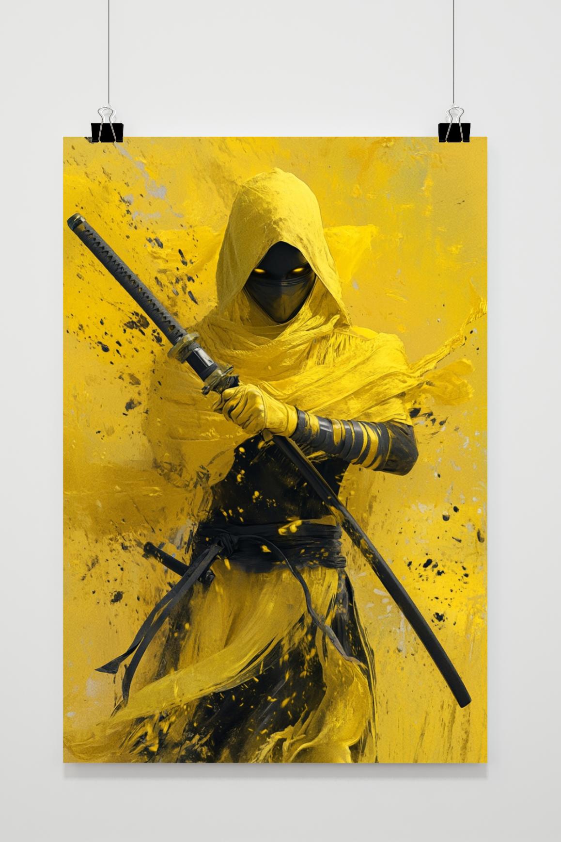 Yellow Ninja Sword poster van 25 Artstreet