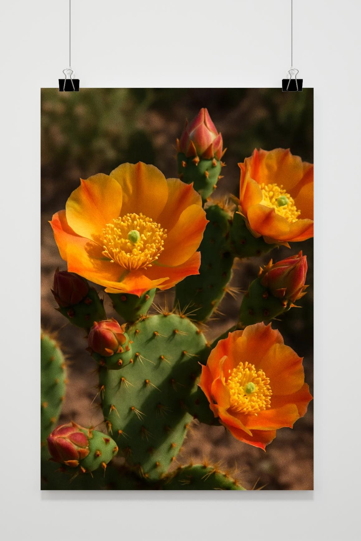 Cactus Flowers Prickly Pear poster by 25 Artstreet