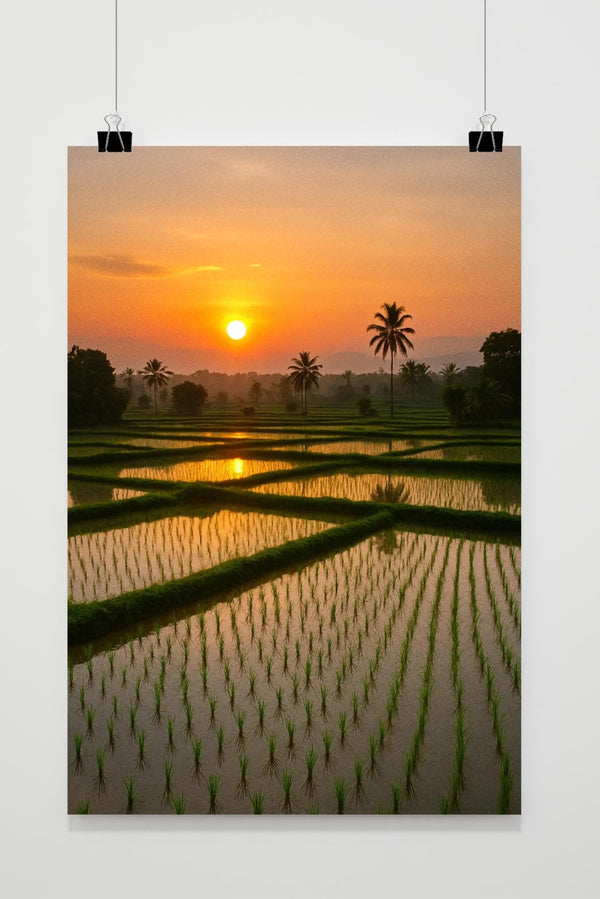 Rice Field Farm Countryside poster