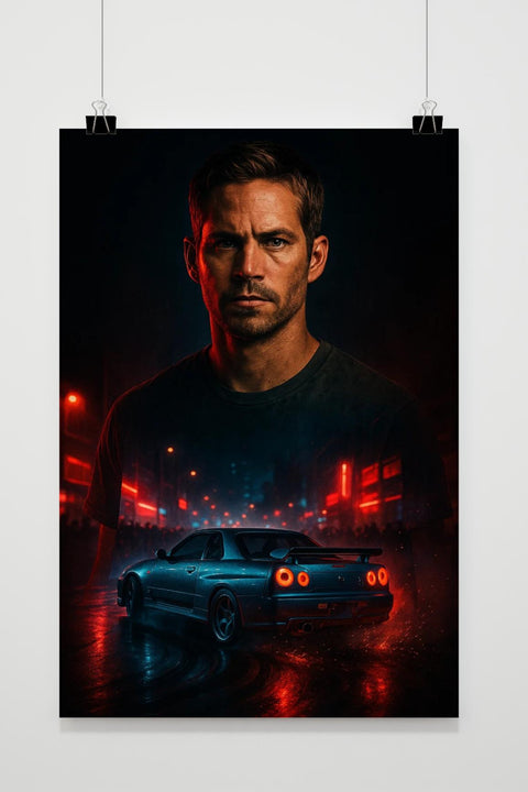 Affiche Paul Walker Car
