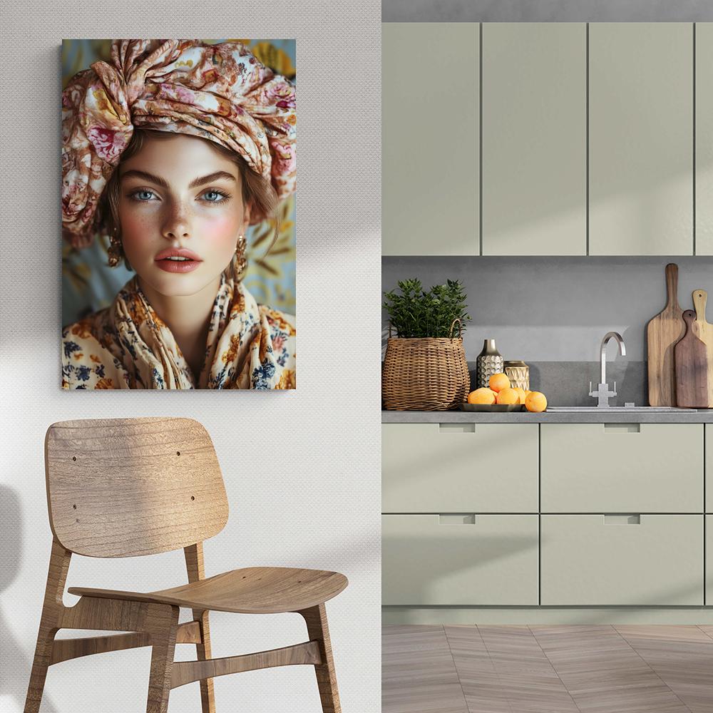 Femme au Turban dans un intérieur