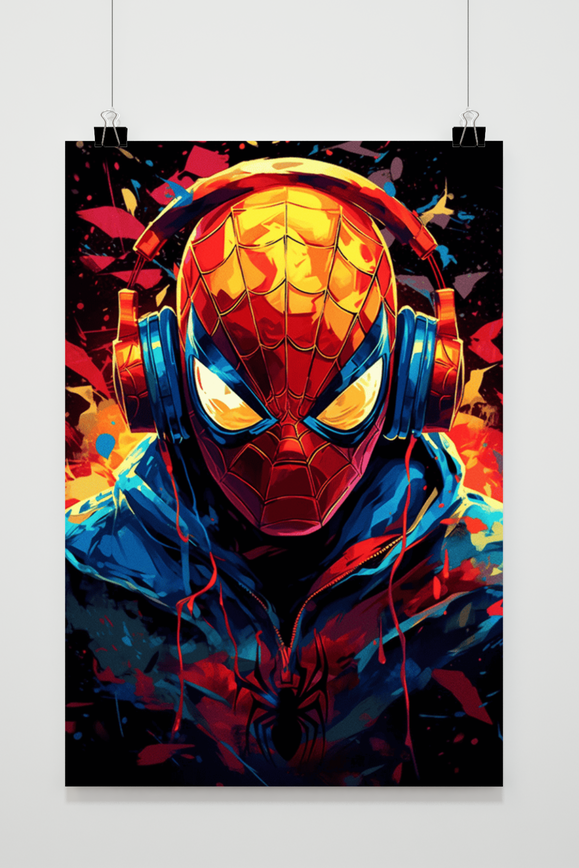Póster Miles Morales Auriculares de 25 Artstreet
