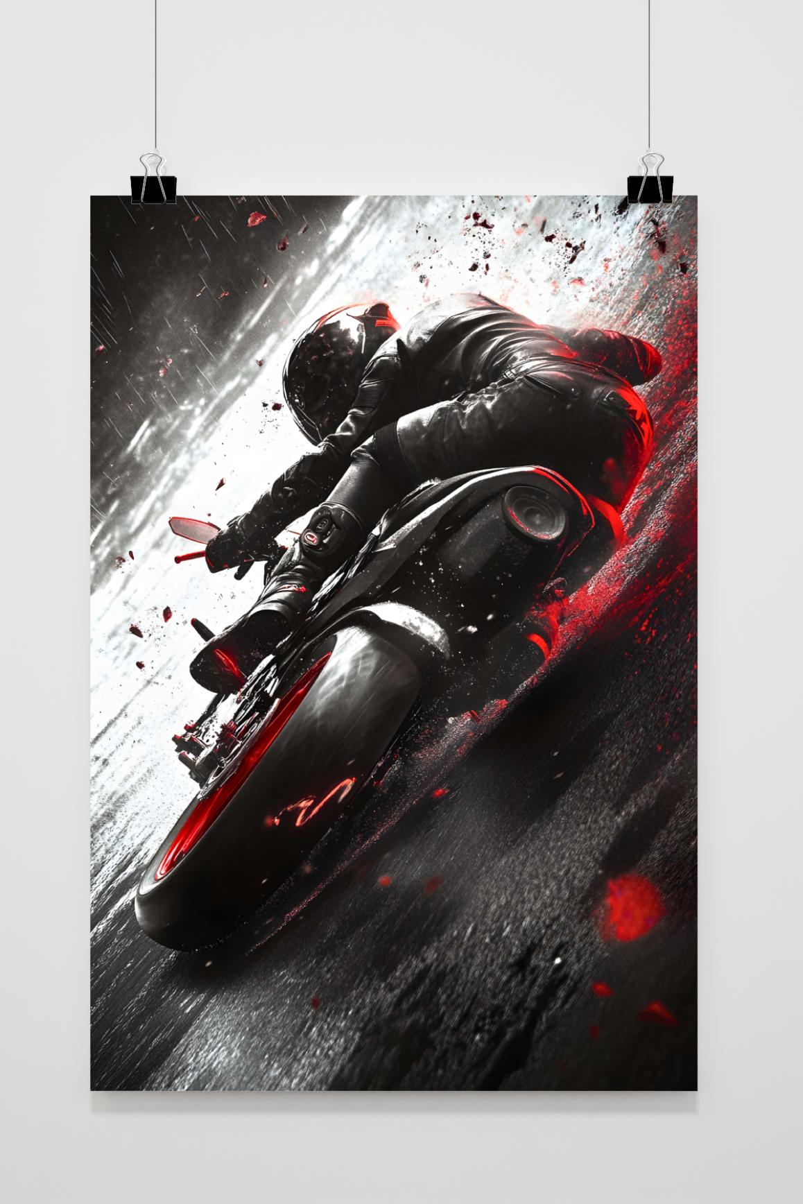 Affiche Motard de 25 Artstreet