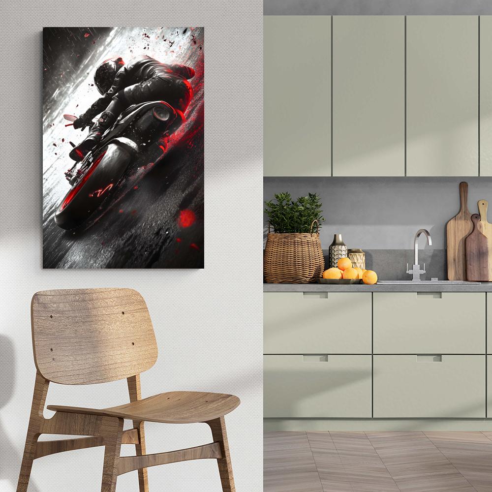 Motard dans un intérieur