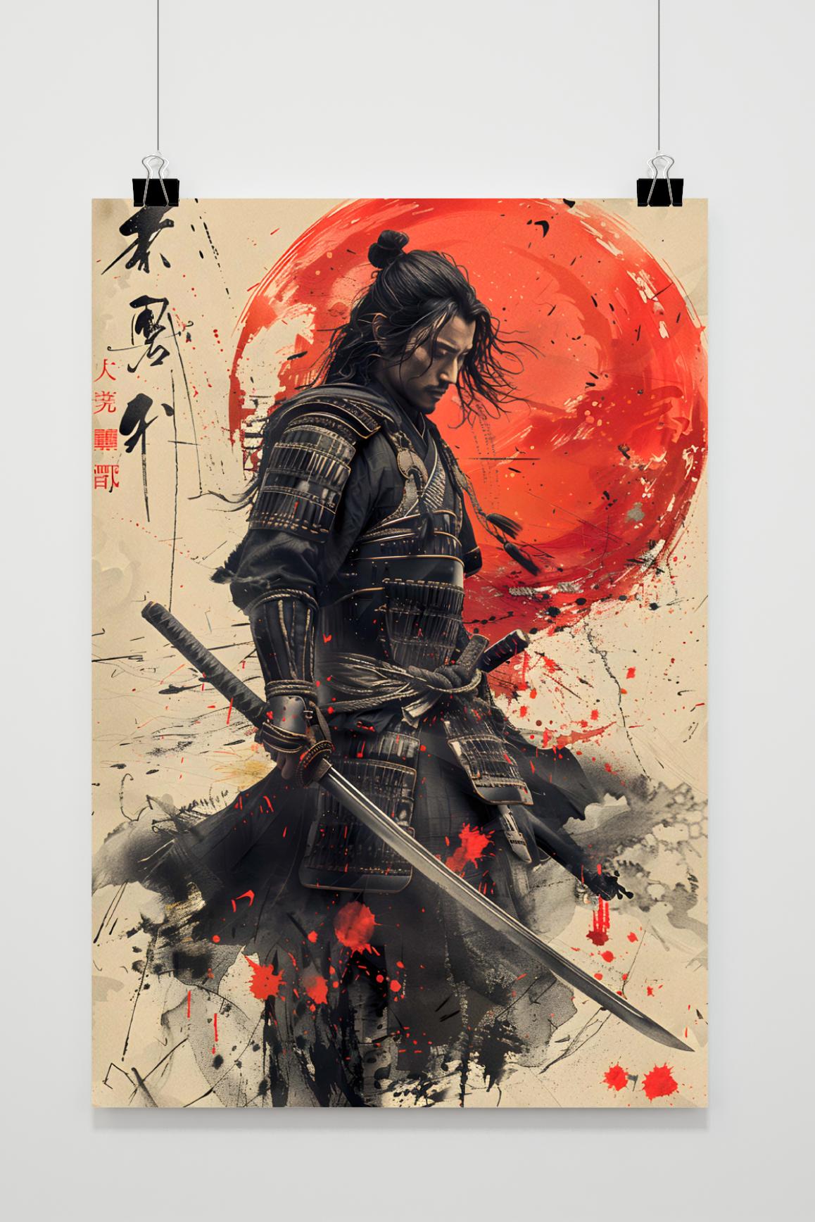 Affiche Samouraï Aquarelle de 25 Artstreet