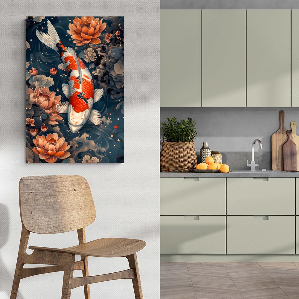 Koi et Lotus dans un intérieur
