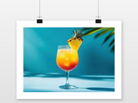 Ananas Cocktail poster met witte rand