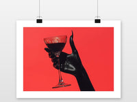 Hand Cocktail poster met witte rand