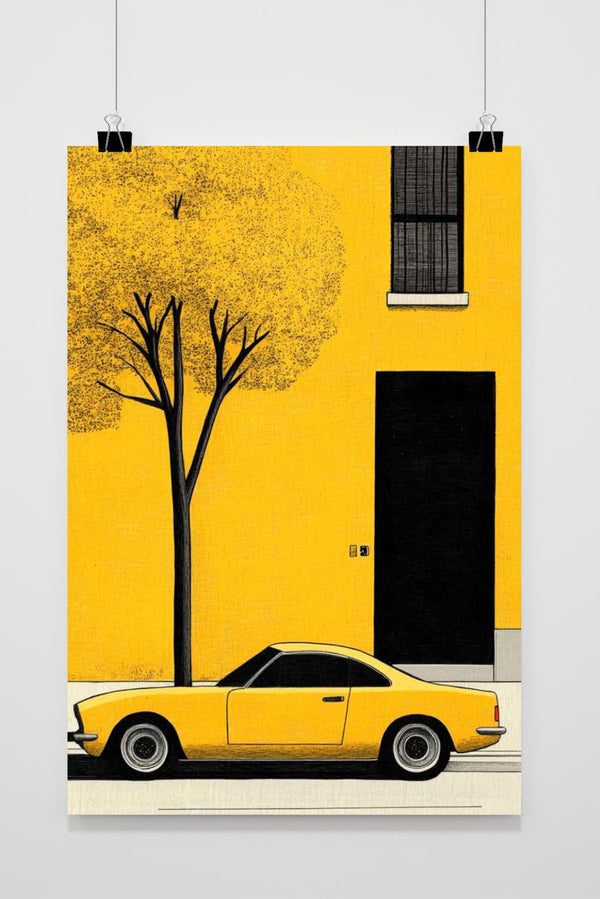 Gelbes Auto Poster
