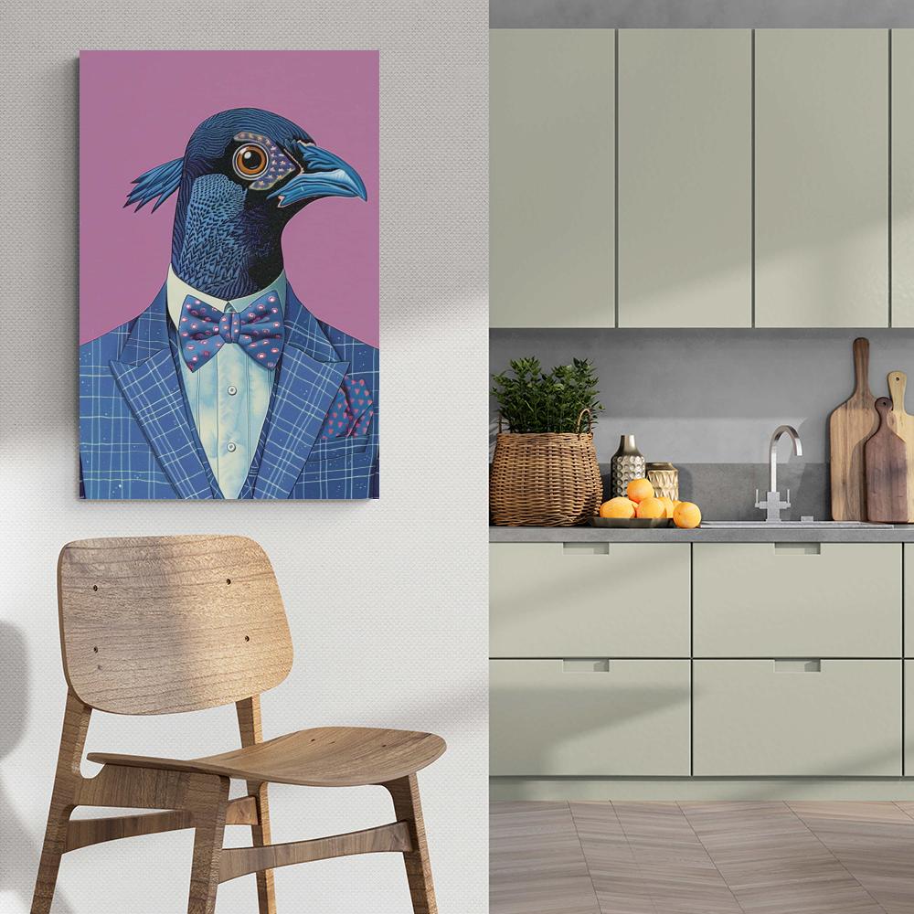 Oiseau en Costume dans un intérieur