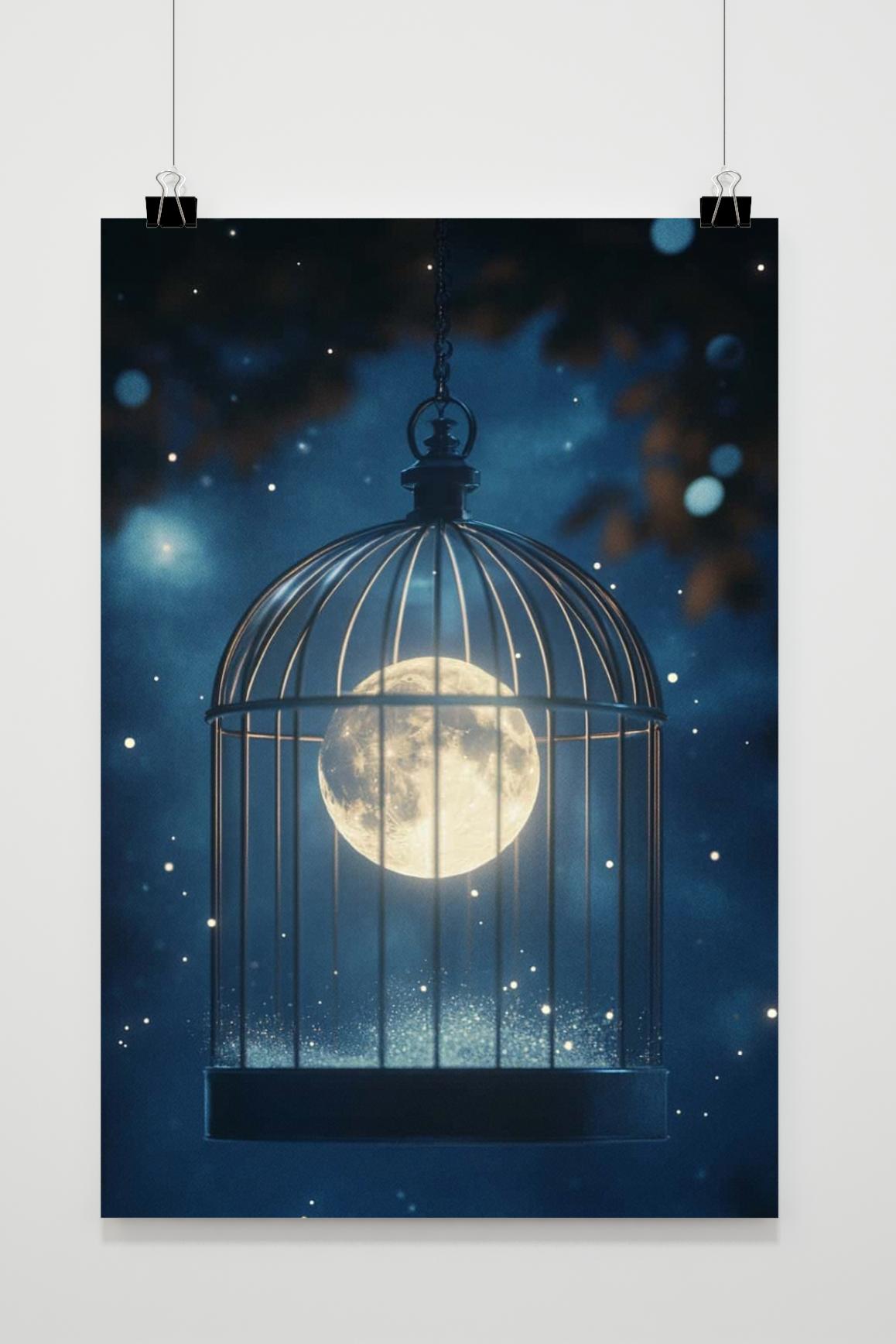 Affiche Lune en Cage de 25 Artstreet