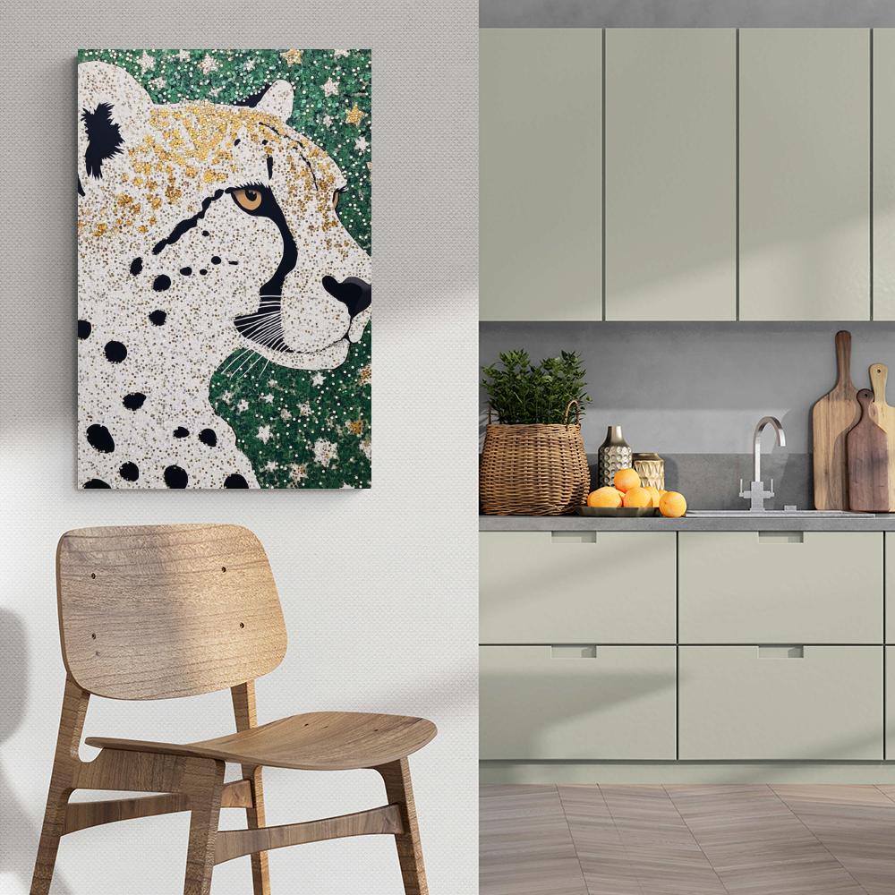 Panthère Blanche dans un intérieur