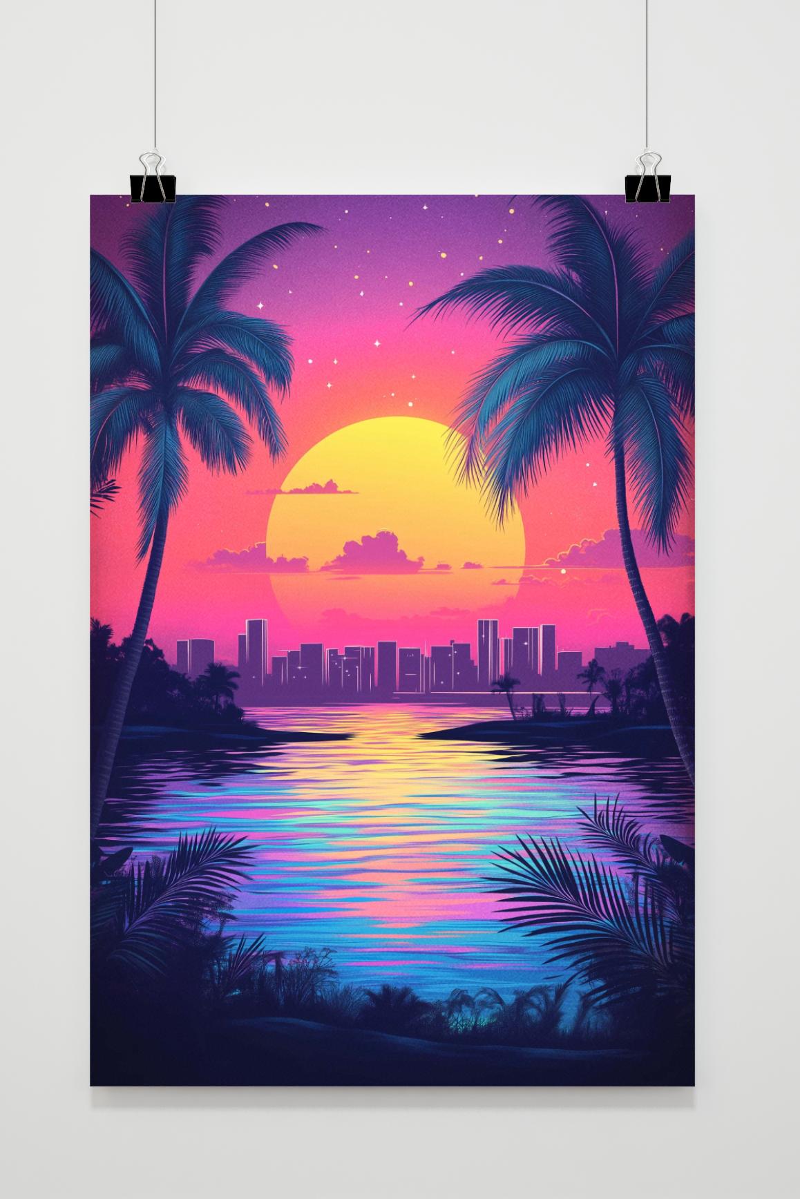 Póster Ciudad Neón Marina de 25 Artstreet
