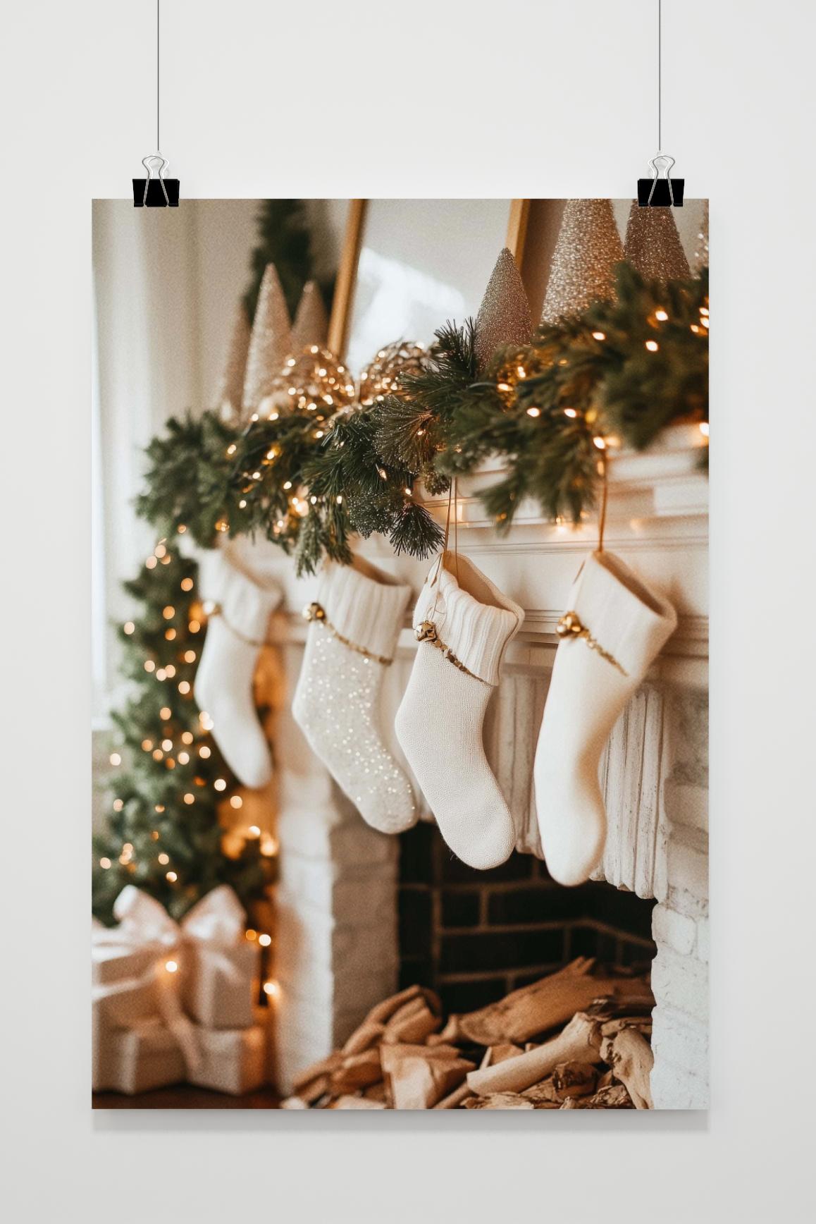 Affiche Chaussette de Noël de 25 Artstreet