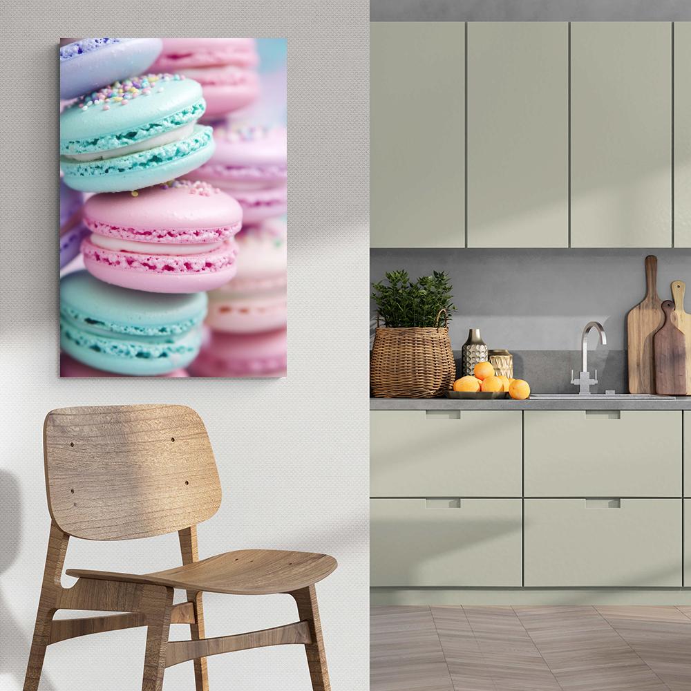 Macarons Pastel en un interior