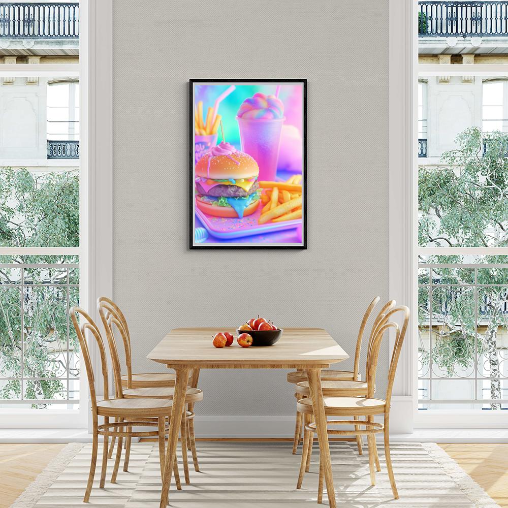Burger Frites Pastel dans un intérieur