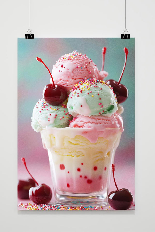 Affiche Glace cerise